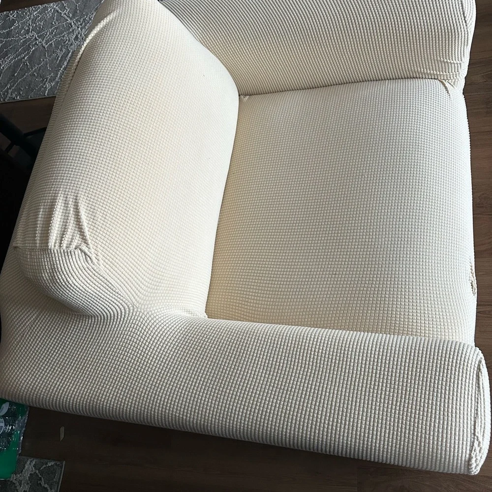 White fabric armchair